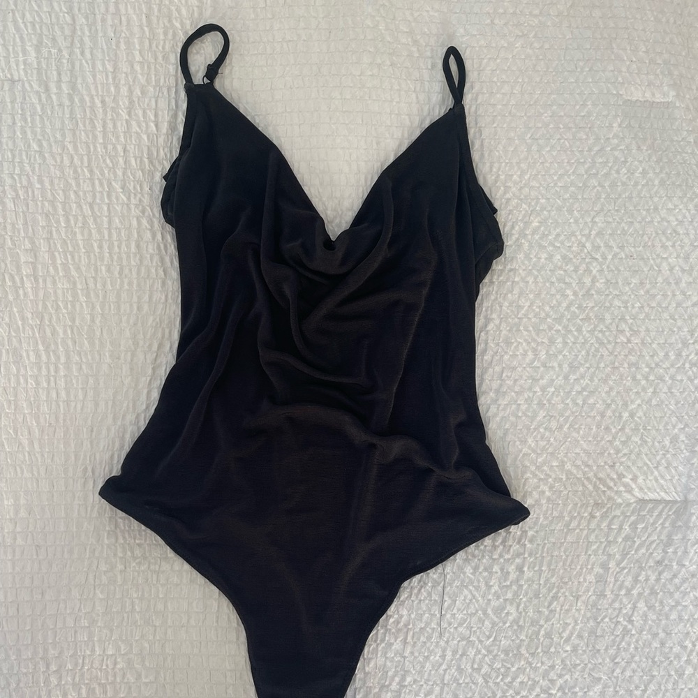 FREE PEOPLE: COWL NECK BODYSUIT